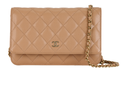 Wallet On Chain, &pound;2,500, Handbags, Beige, Caviar Leather, Front view